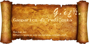 Gasparics Árvácska névjegykártya